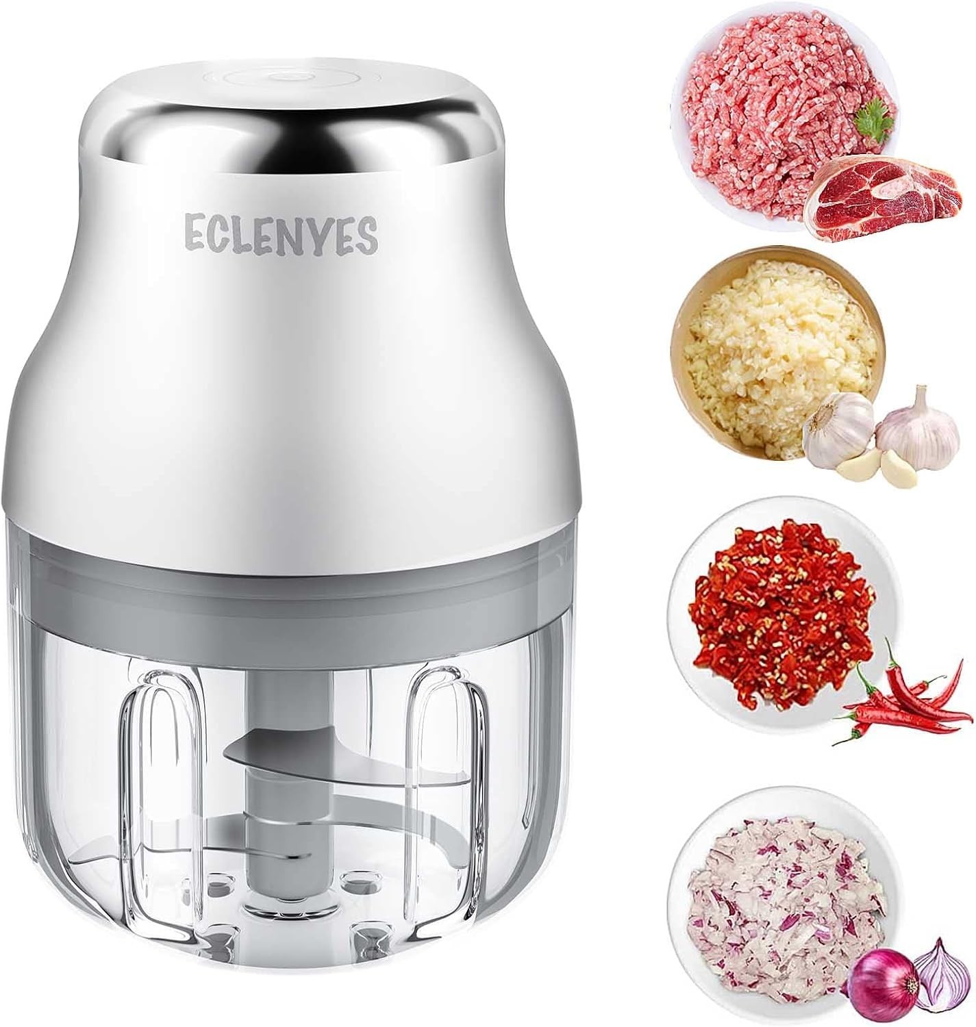 Portable Electric Garlic Crusher with Stainless Steel Blades – Easy to Clean
