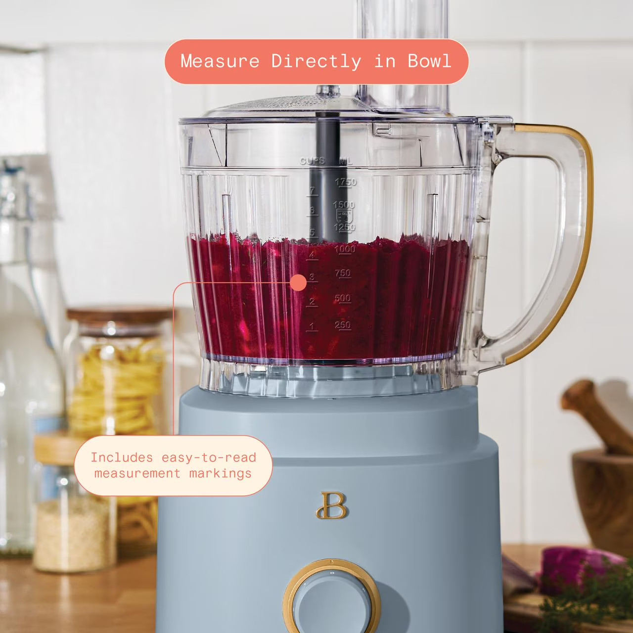 FREE SHIPPING! Beautiful 10-Cup Food Processor with Accessories, Cornflower Blue
