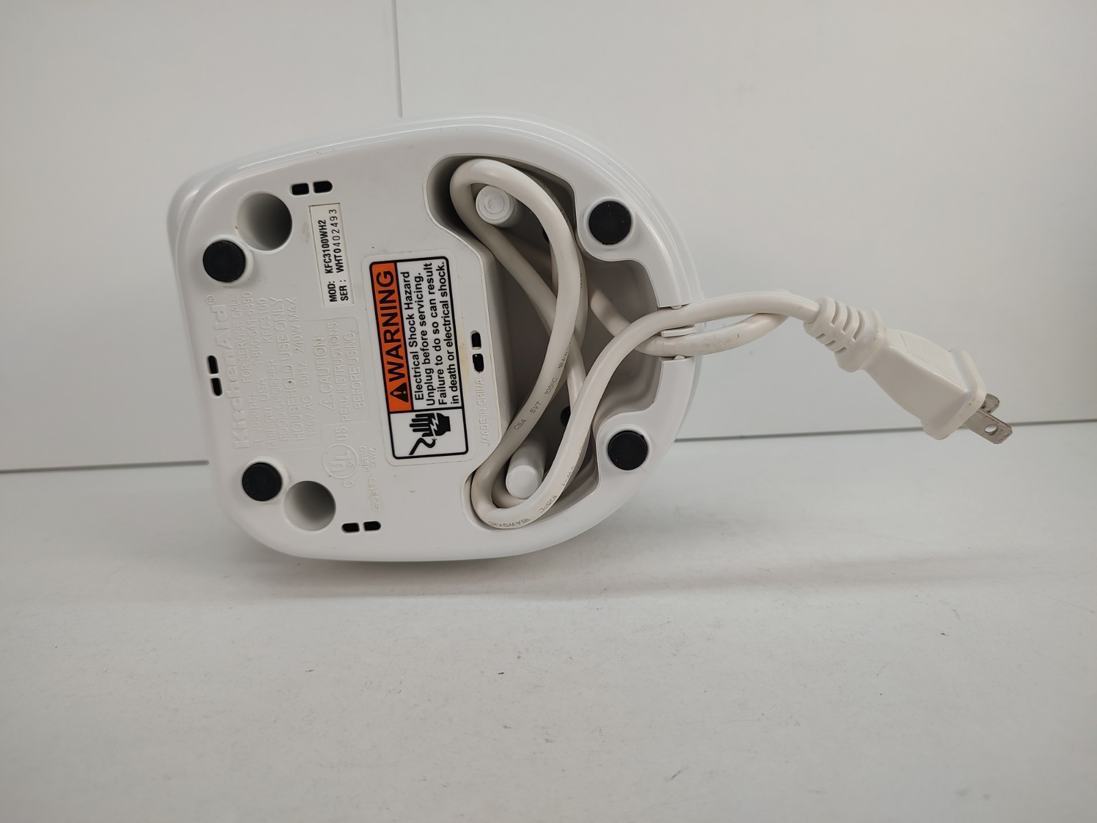 KitchenAid Chef’s Chopper Food Processor Base Motor White KFC3100 3 Cup Mini