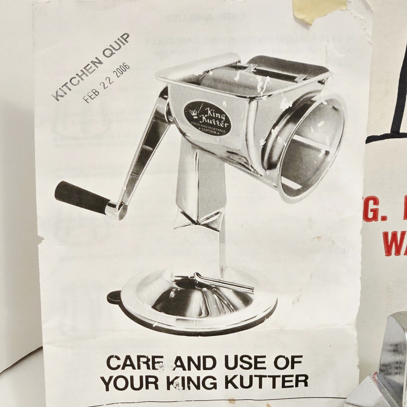 Vtg Healthy Gourmet Kitchen Cutter Shredder KitchenQuip 5 Cones Suction Base NOB