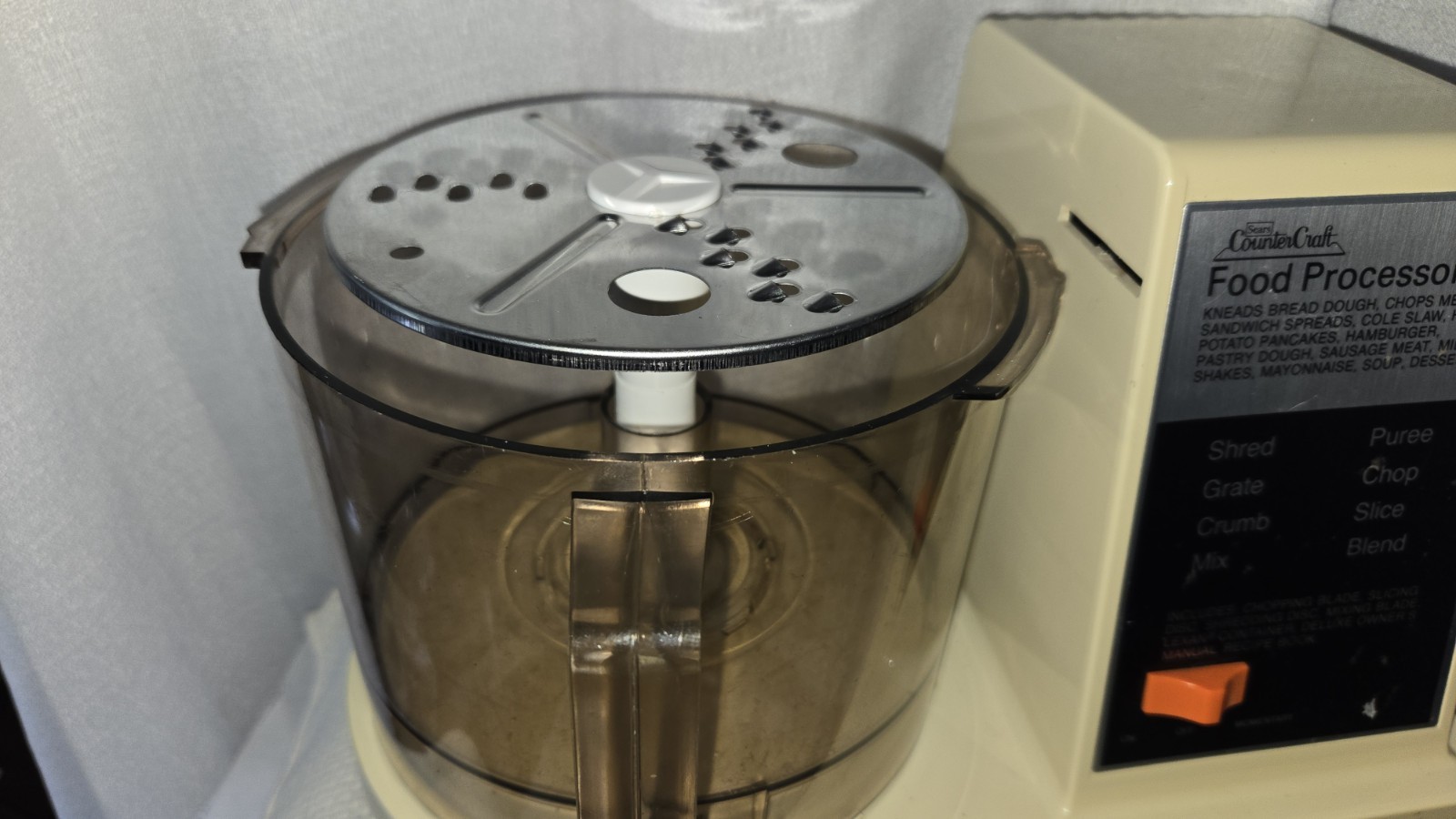Vintage Sears CounterCraft Food Processor Complete w/ 4 Blades Discs Tested