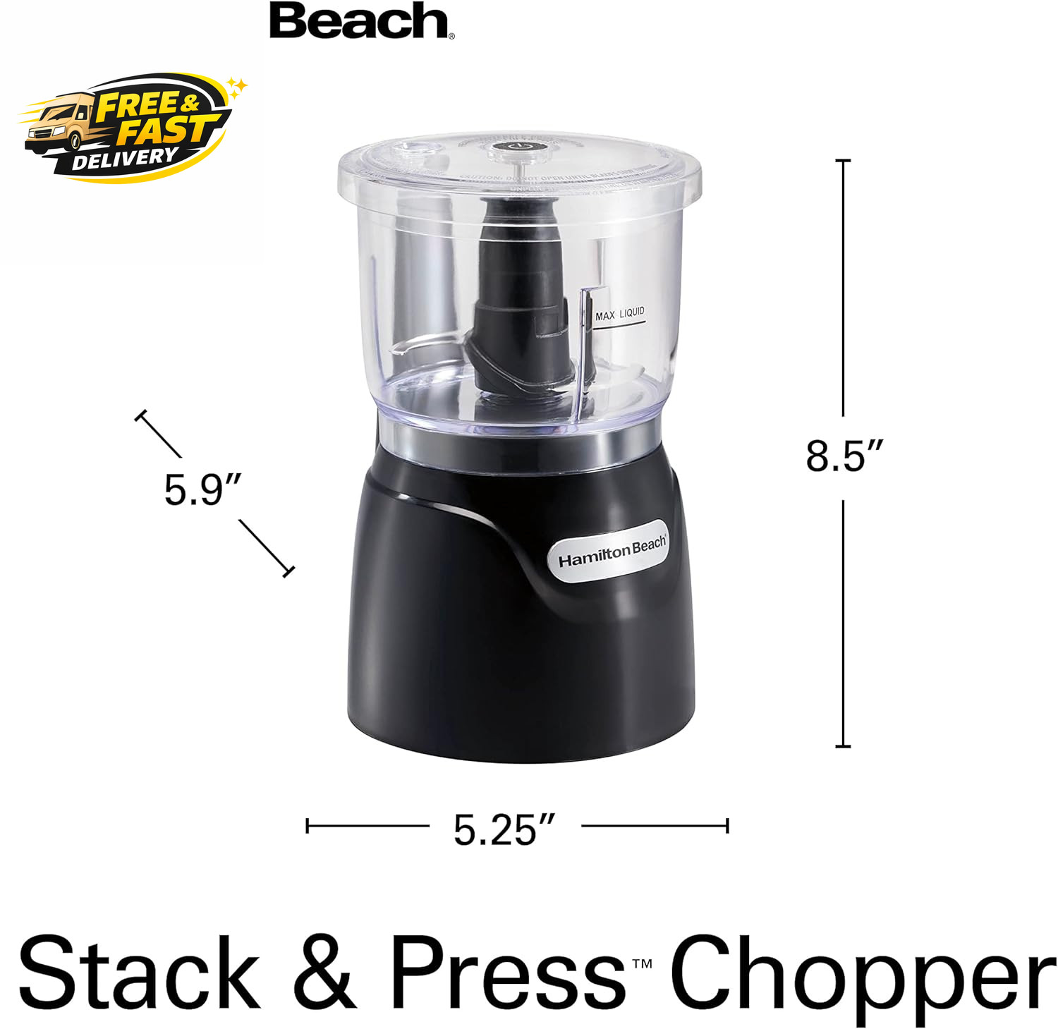 Electric Vegetable Chopper & Mini Food Processor, 3-Cup, 350 Watts, for Dicing,