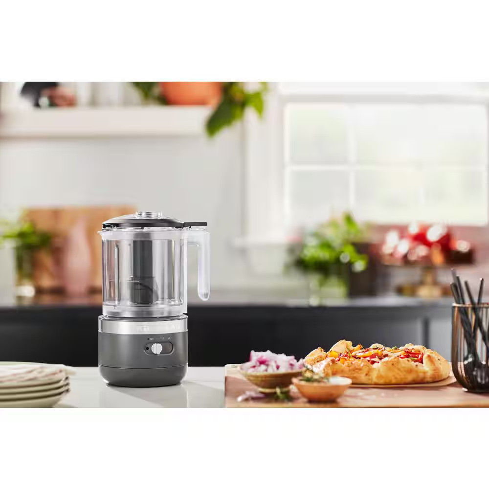 Cordless 5-Cup Charcoal Grey Food Chopper