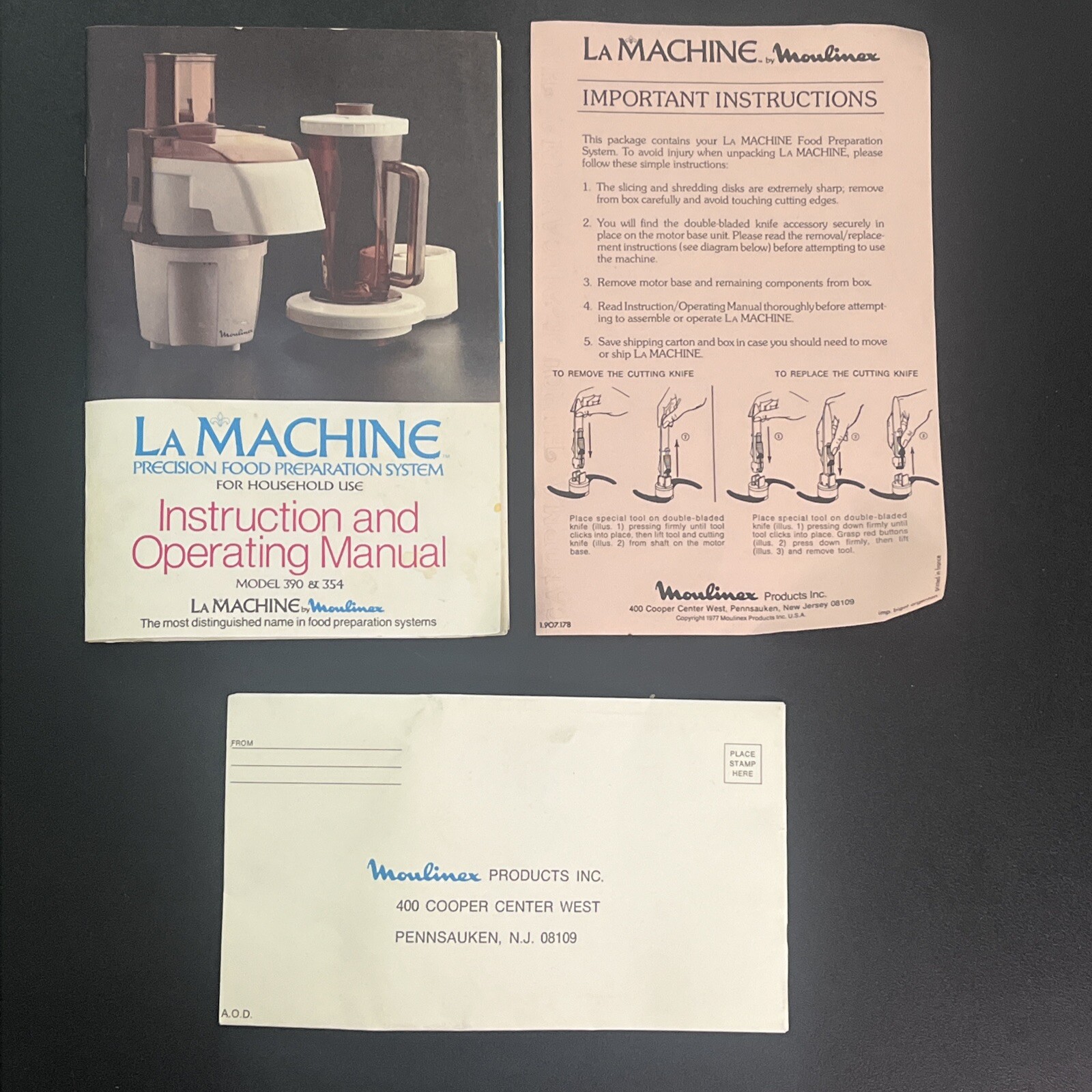 Moulinex La Machine Model 354 Shredding Slicing Disks Food Processor Manual