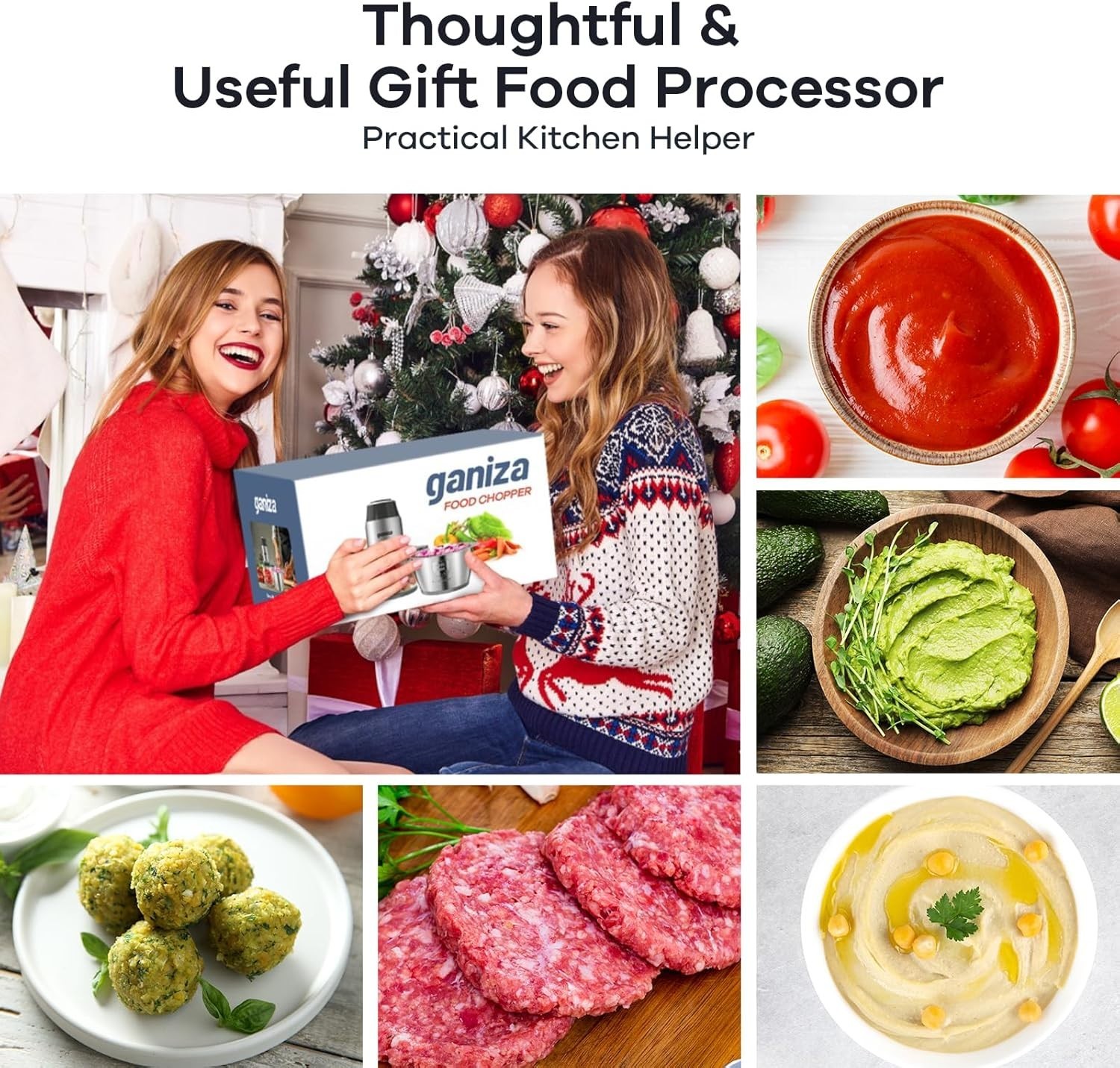 Luxury Electric Food Processor & Meat Grinder with 2 Bowls – 450W Power in Red
