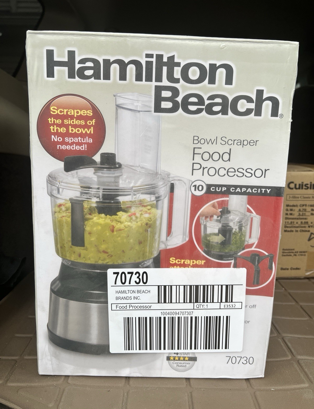Hamilton Beach 70730 10-Cup 450W Bowl Scraper Food Processor, 2-Speed