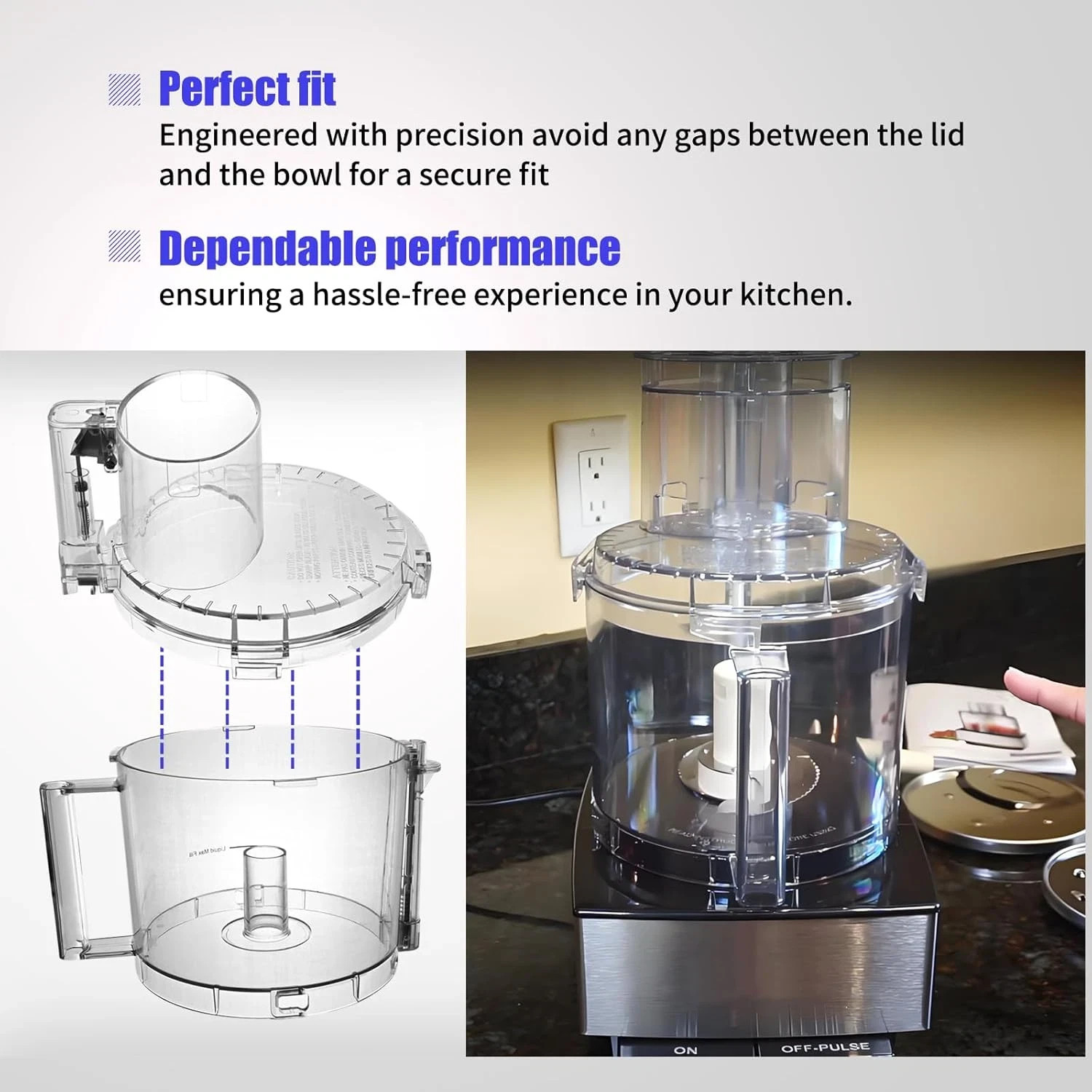 DFP-14NWBCT1 Clear Food Processor Work Bowl Cover Compatible slightly used