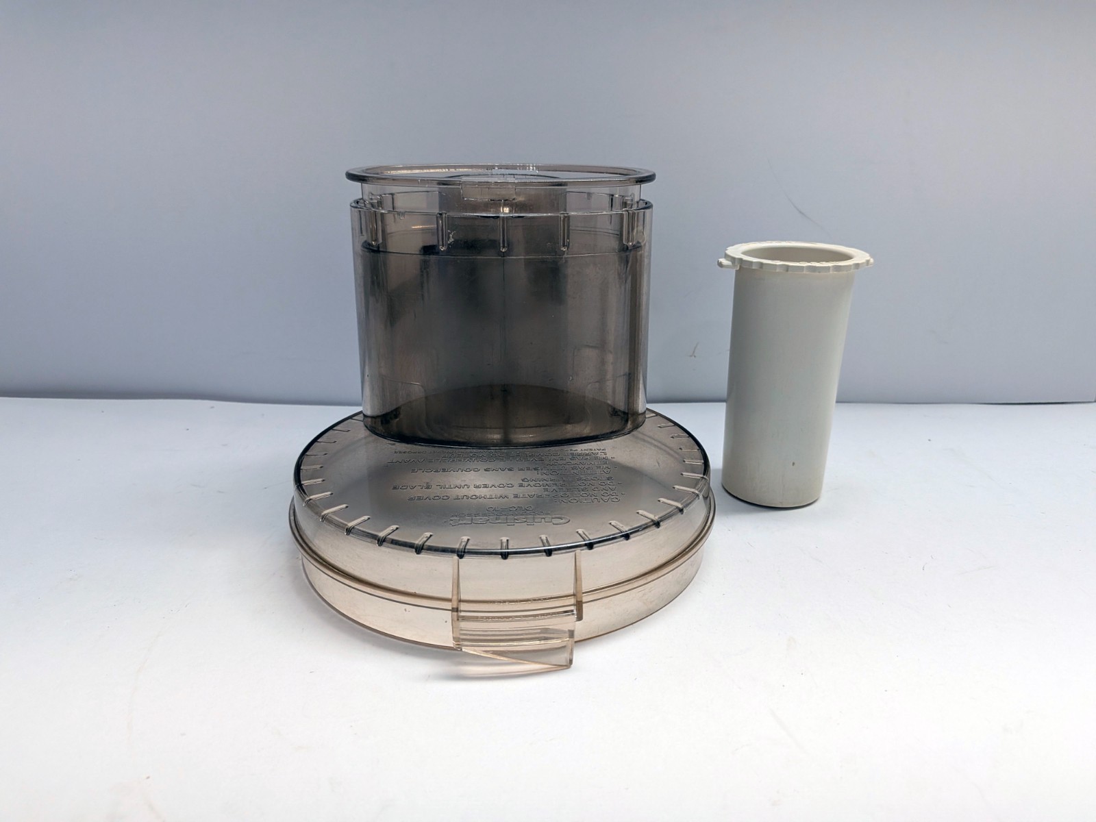 Cuisinart DLC-10 Food Processor Lid Cover w/ Food Pusher Smoked Gray