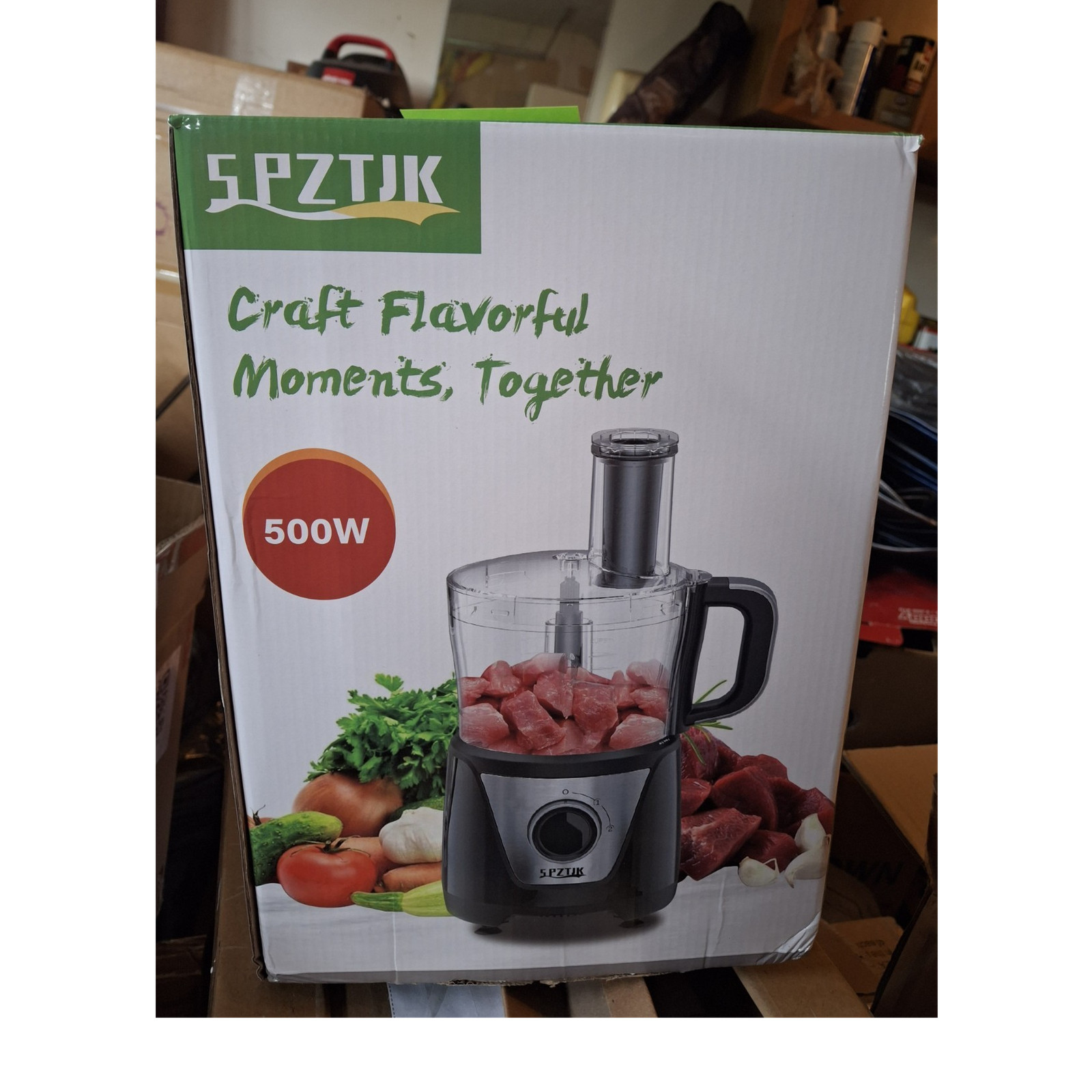 SPZTJK 500W Full-Size Food Processor Black Clear Bowl Lid Chop Multifunctional