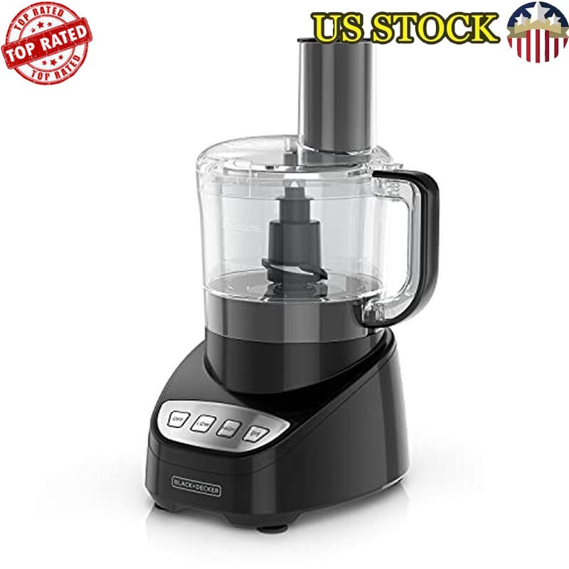 8-Cup Food Processor Easy Assembly Stainless Steel S-Blade Shred Slice Chop 450W