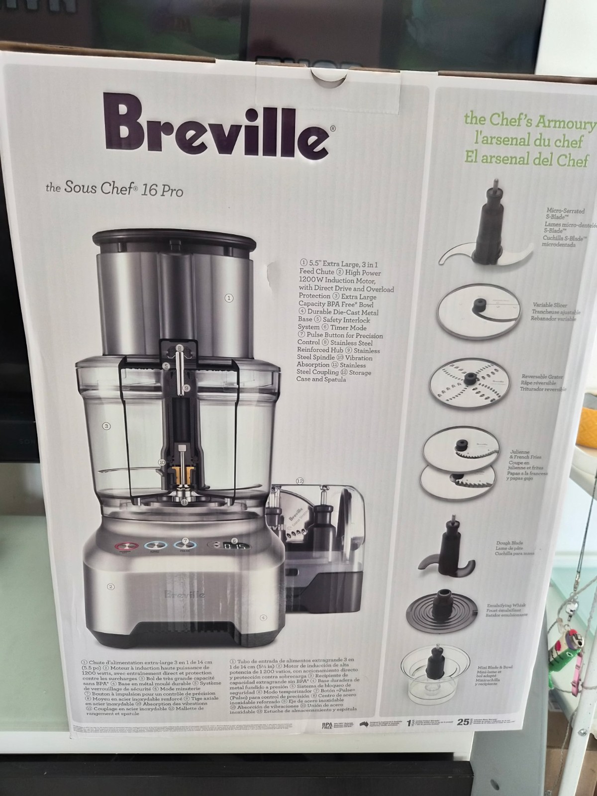 Breville BFP800XL Sous Chef 16 Cup Pro Food Processor Brushed Stainless Steel