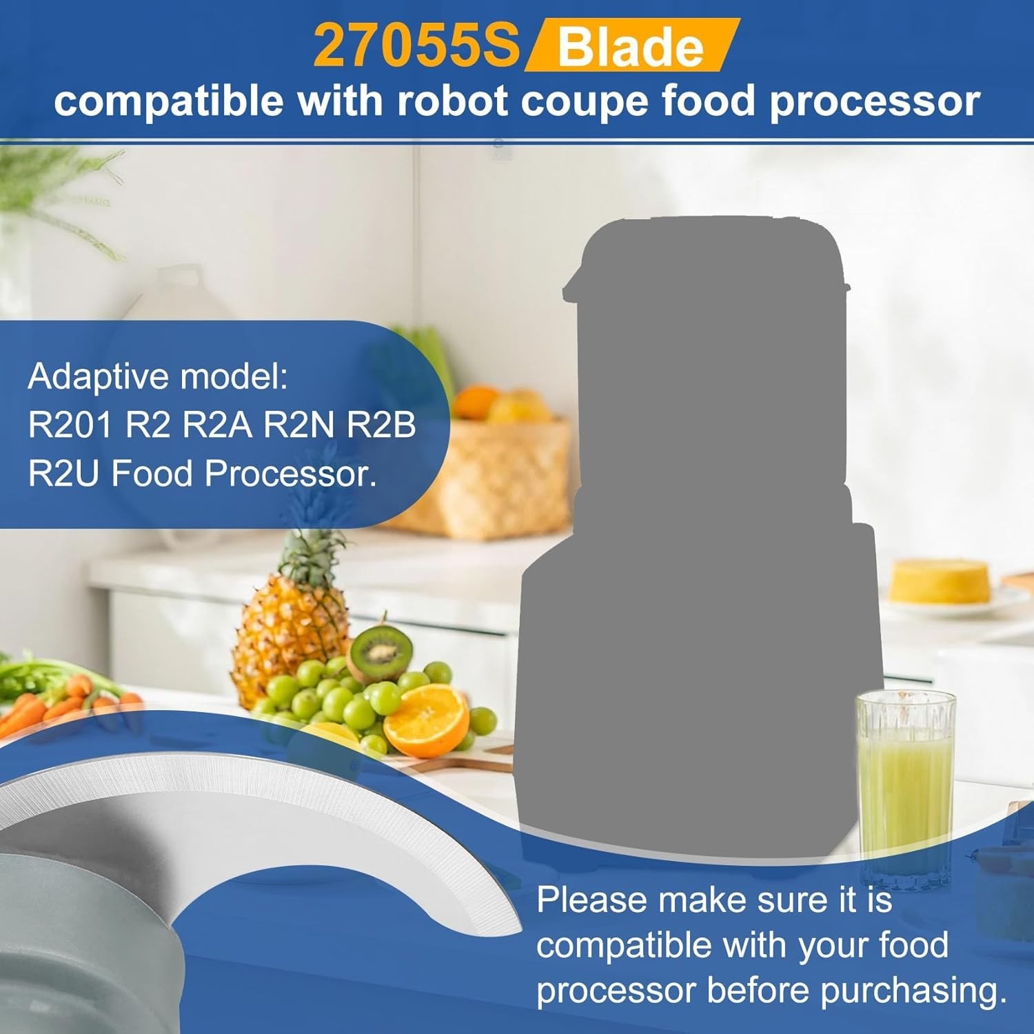 Food Processor Blade Compatible with Robot Coupe R201 R2 R2A R2N R2B R2U Stai…
