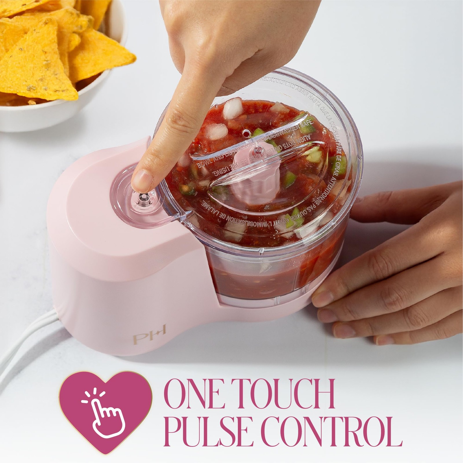 Paris Hilton 1.5-Cup Food Chopper, Stainless Steel Blade With One-Touch Pulse Co