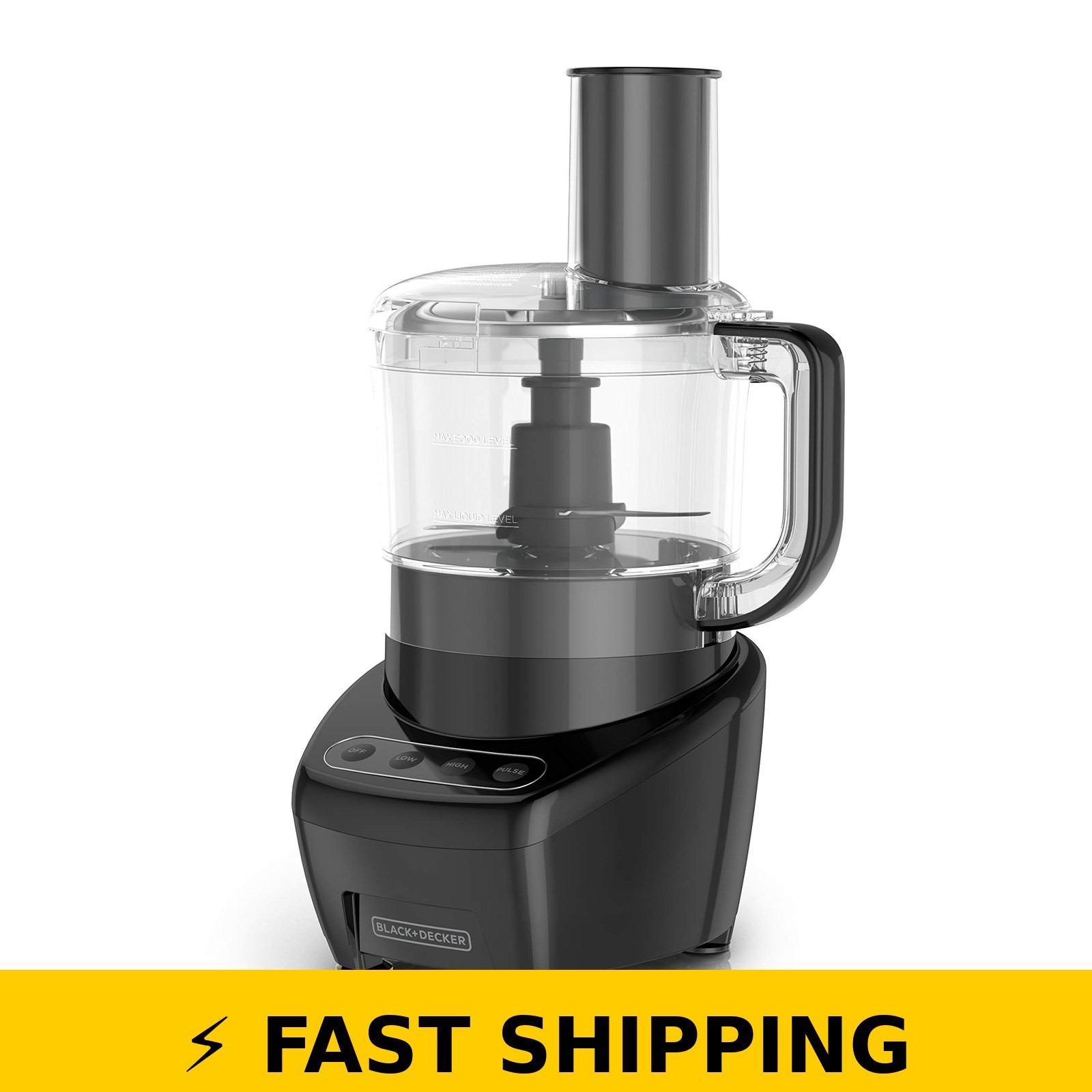 BLACK+DECKER 8-Cup Food Processor – Stainless Steel S-Blade, Touchpad Black