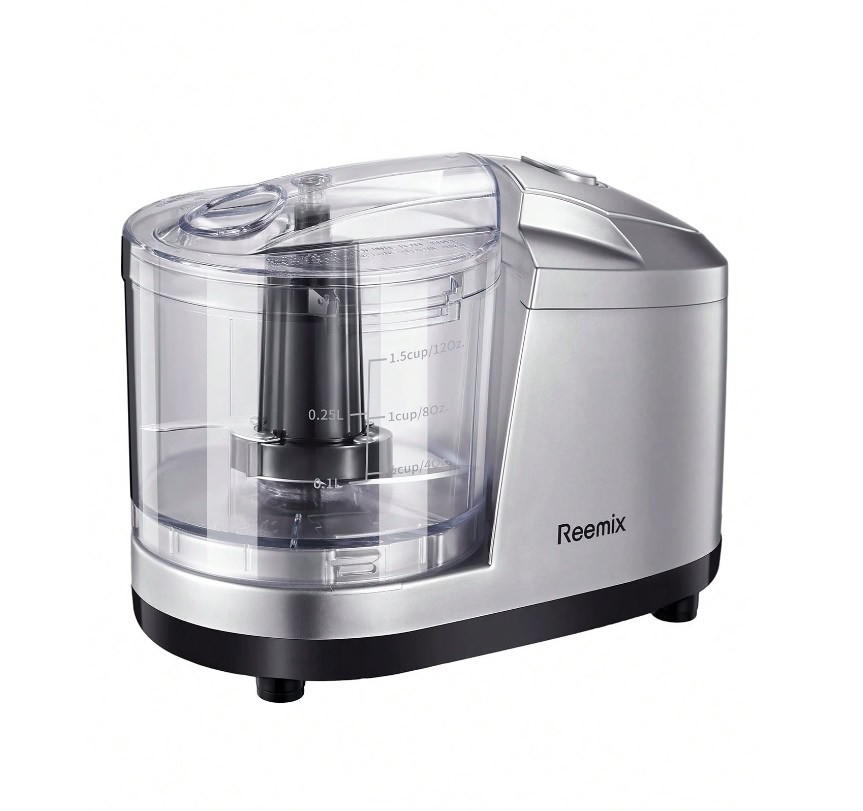1.5 Cup Mini Food Processor 100W Electric Chopper Meat Grinder Stainless Blade