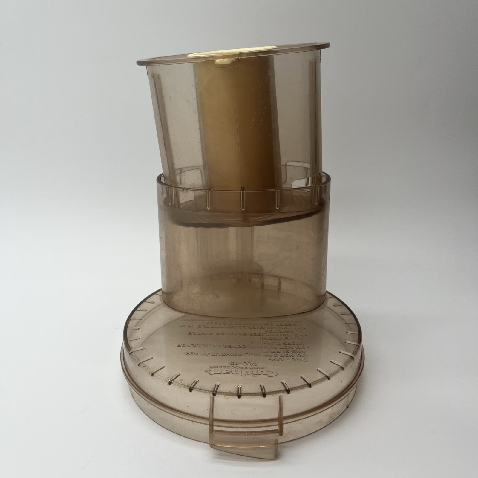 Cuisinart DLC-10C Classic Food Processor Lid With Chute Pusher Amber