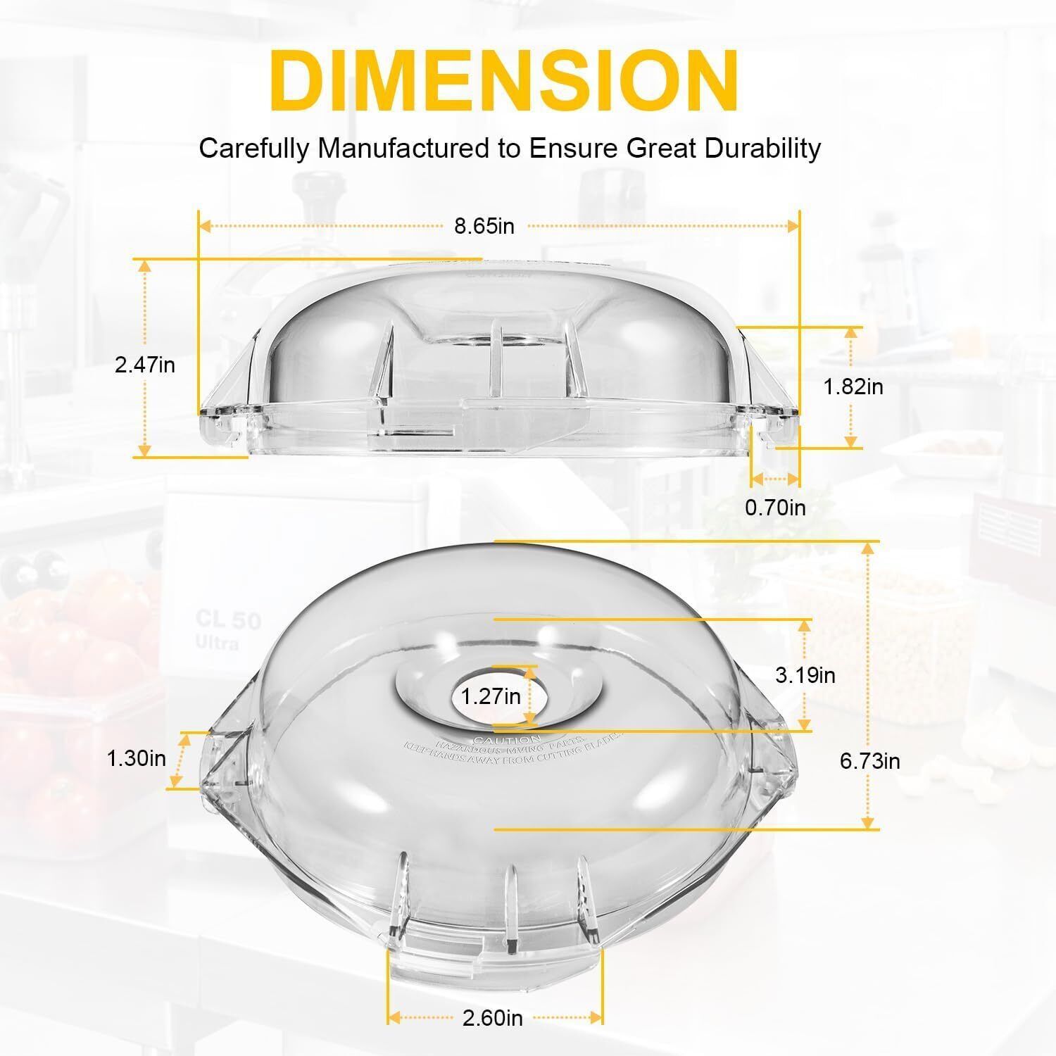 106458S Cutter Bowl Lid Fit for Robot Coupe R100B R100BCLR R101B R2 R2B R2 Dice