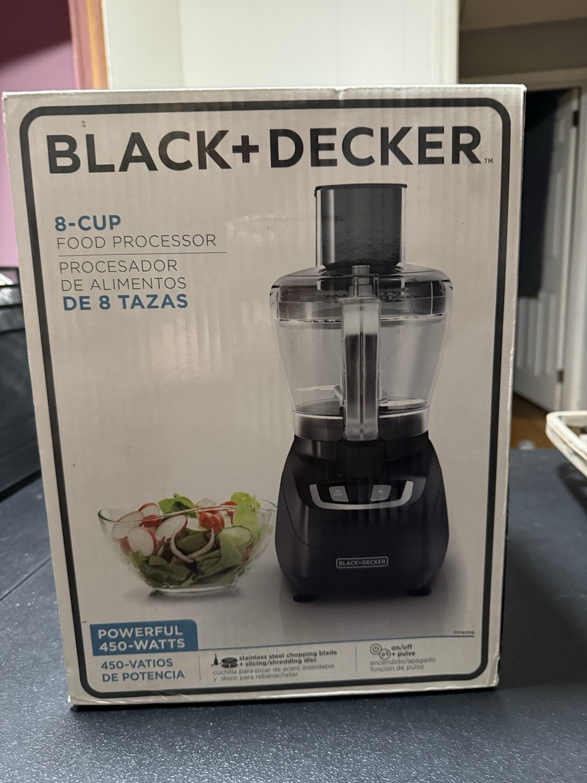 Black And Decker 8 Cup Refurbished Food Processor 450 Watts New in Box MSRP $60