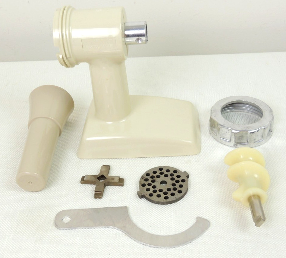 Vintage Oster Regency Kitchen Center Meat Grinder Attachment Parts Tested