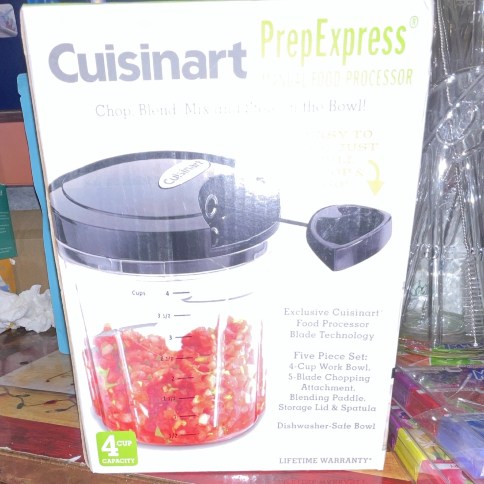 Cuisinart PrepExpress Manual Mini Food Processor 4-Cup 5-Piece Dishwasher Safe