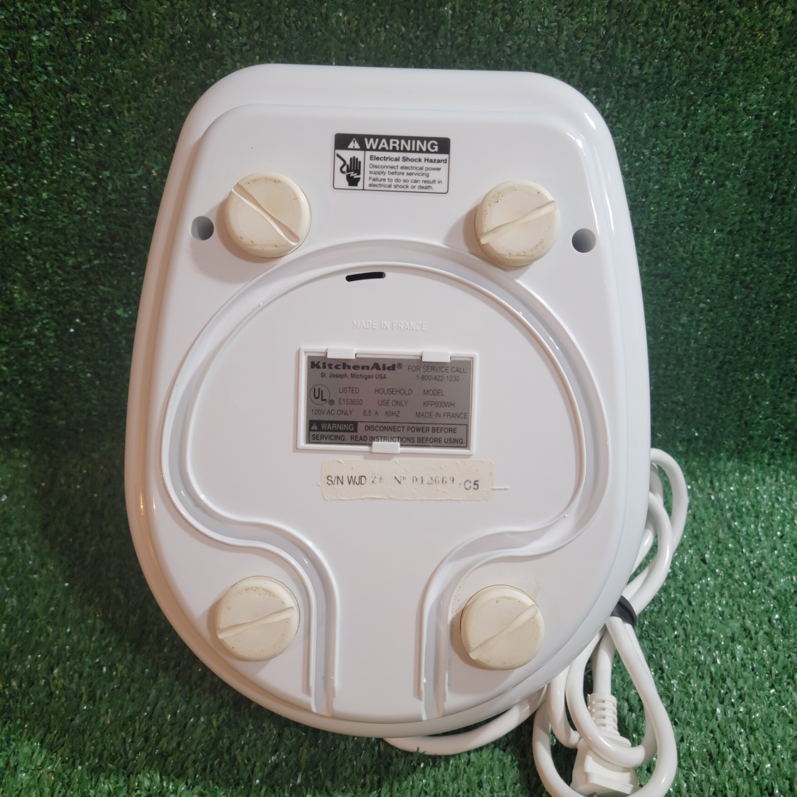 KitchenAid Food Processor MOTOR BASE Only KFP600WH 11-Cup White Tested VIDEO