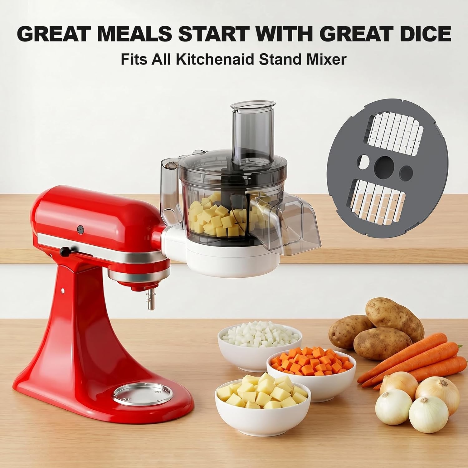Efficient 5-in-1 KitchenAid Food Chopper and Dicer with Quick Cleanup & Storage