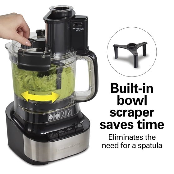 Hamilton Beach 10 Cup Food Processor and Chopper with Stack & Snap Design, Black