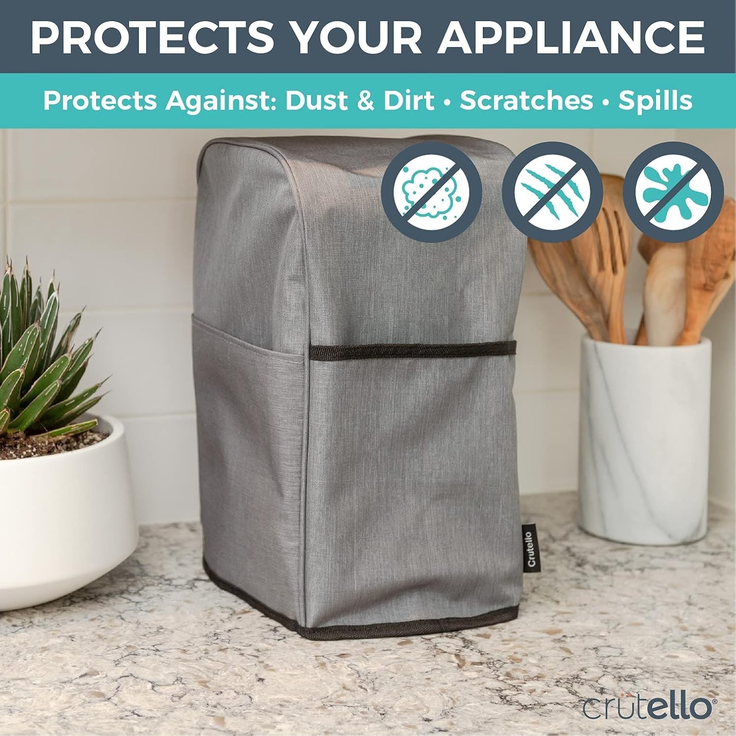 Nylon Food Processor Cover with Storage Pockets – Dishwasher Safe & Easy Care