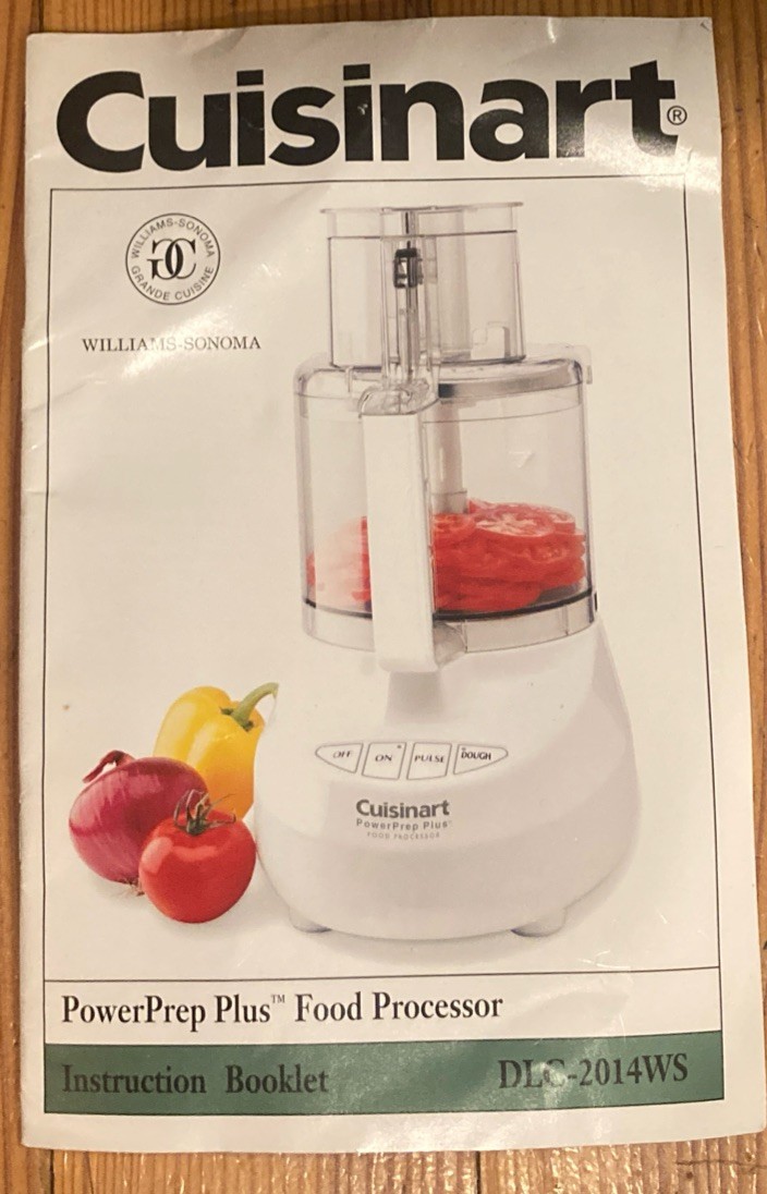 Cuisinart PowerPrep Plus 14 Cup Food Proc DLC-2014 Instruction Booklet Use Care