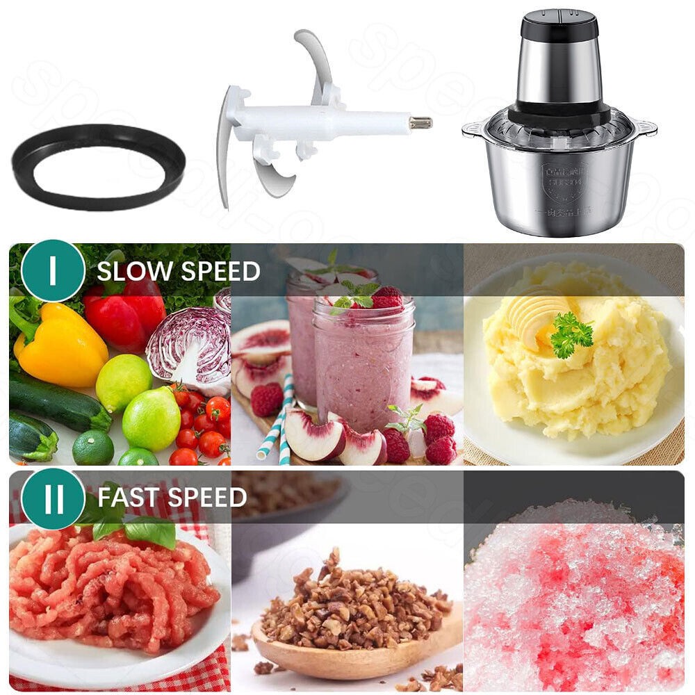 300W Electric Food Chopper Electric Stainless Steel Processor Meat Grinder Mixer