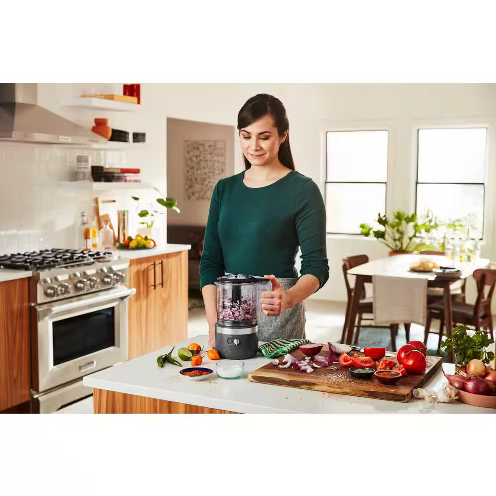 Cordless 5-Cup Charcoal Grey Food Chopper