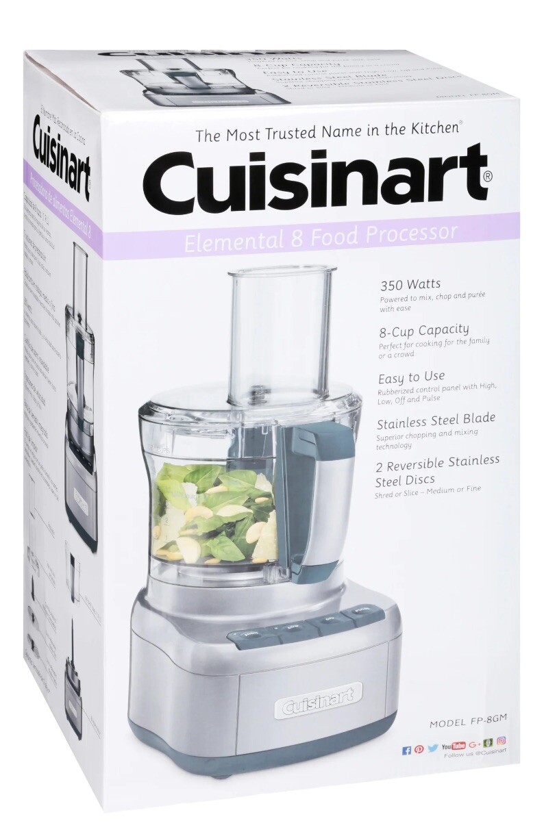 Cuisinart FP-8GMP1 Elemental 8-Cup Food Processor – Gunmetal