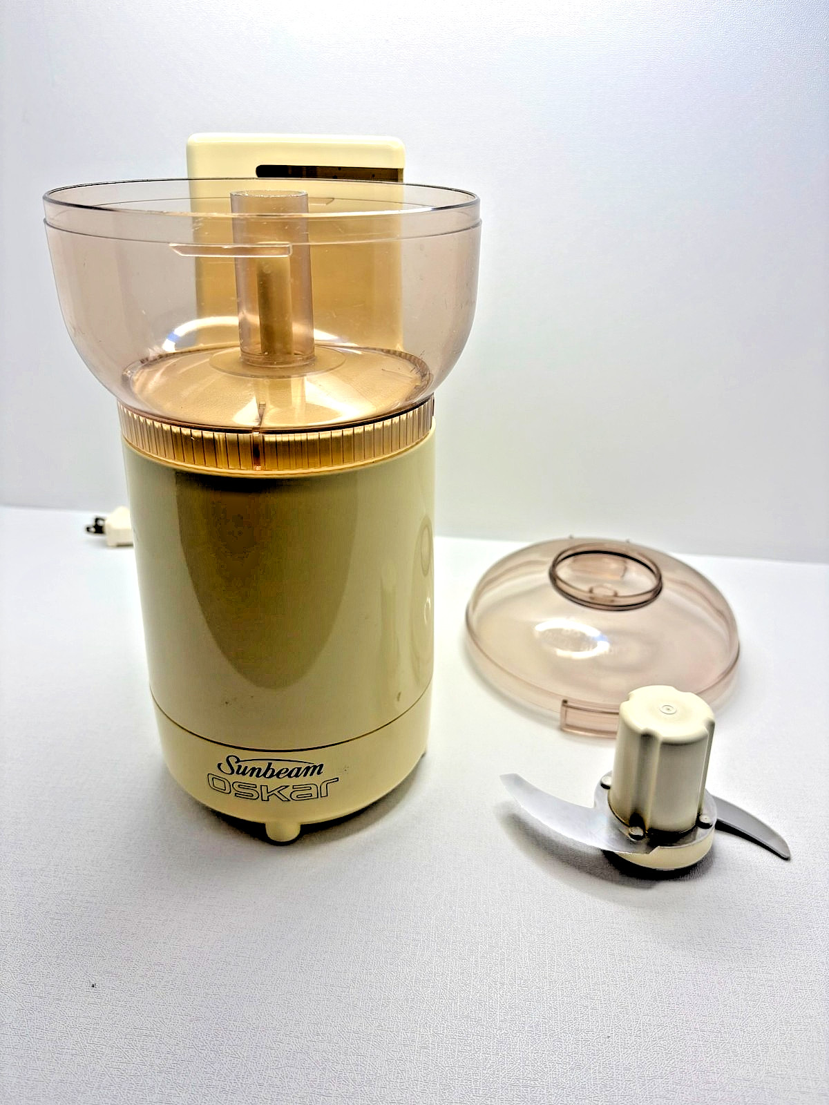 Vintage Sunbeam Oskar Chopper Food Processor Beige 14081 Tested Made in France