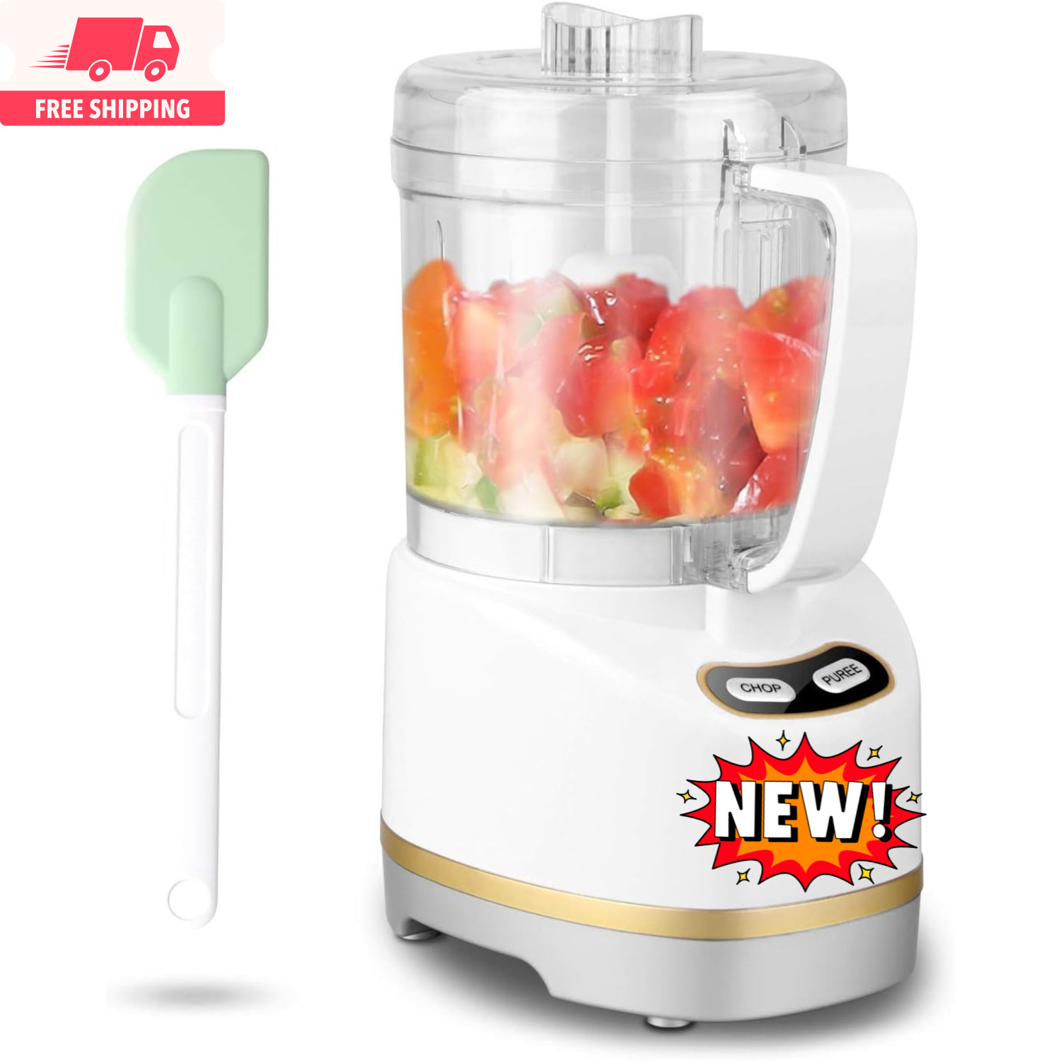 Mini procesador de alimentos eléctrico de 200 vatios con recipiente de 2 tazas p