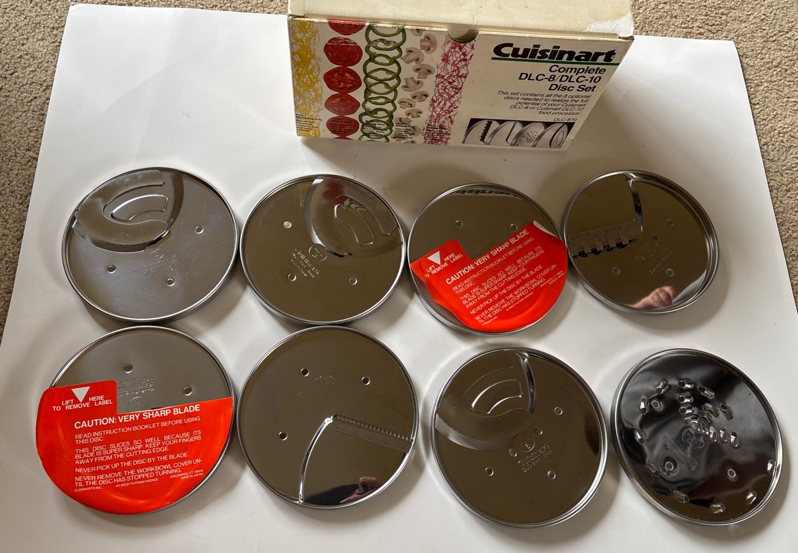Cuisinart Complete DLC-8/DLC-10 Food Processor 8 Disc Set Many Unused JAPAN