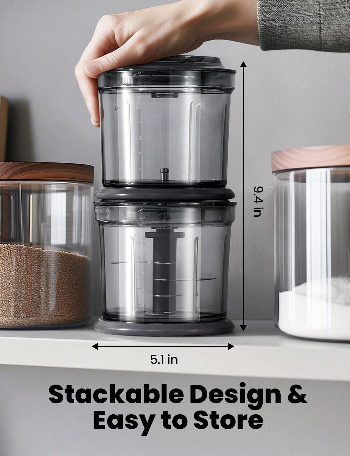 4 Cup Electric Food Chopper 2 Bowls 2 Speed 4 Blades Meat Grinder Vegetable