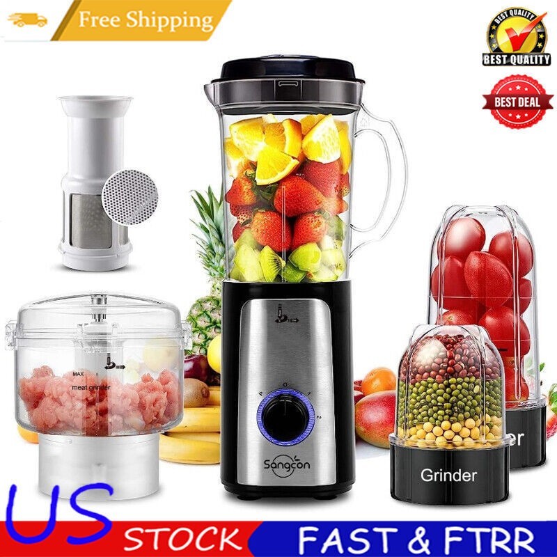 5 in 1 Blender Food Processor Combo Meat 350W 2 Speed Smoothies Shakes Kitchen