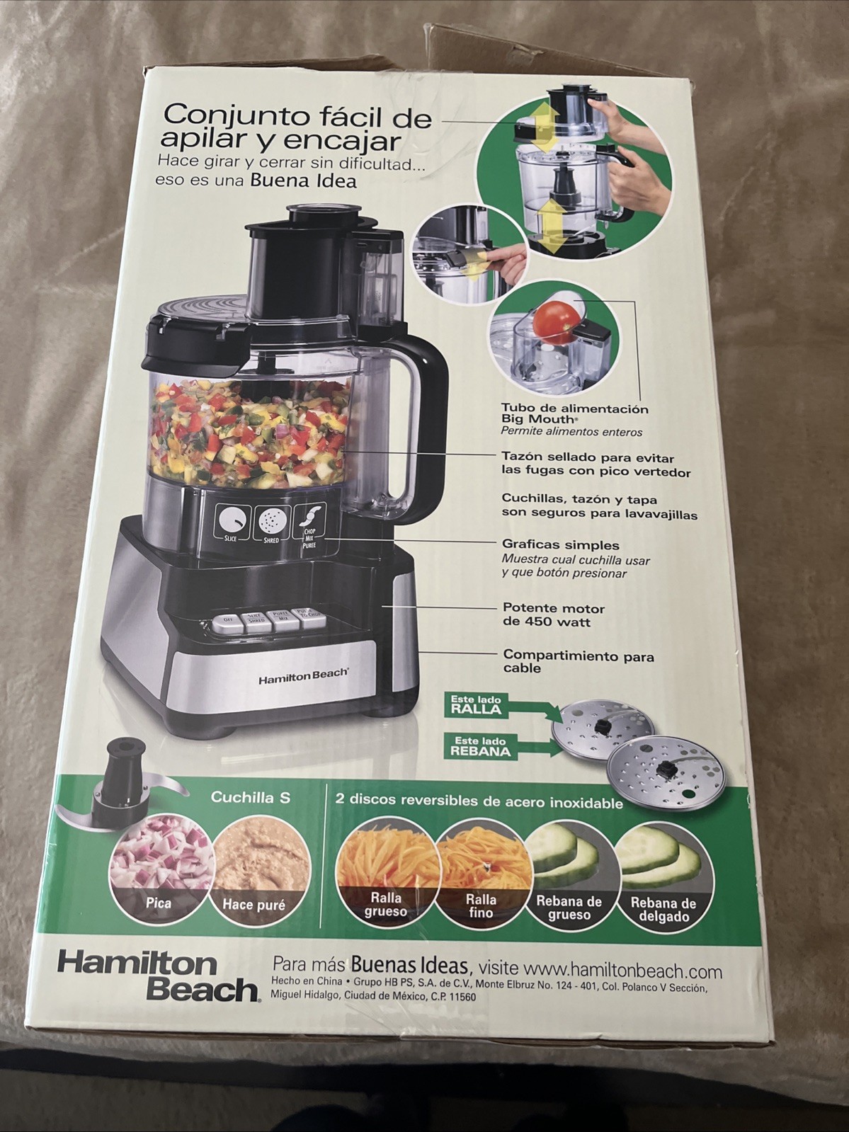 Hamilton Beach 70728 A 12 cup Full-Size Food Processor – Black/Silver NIB