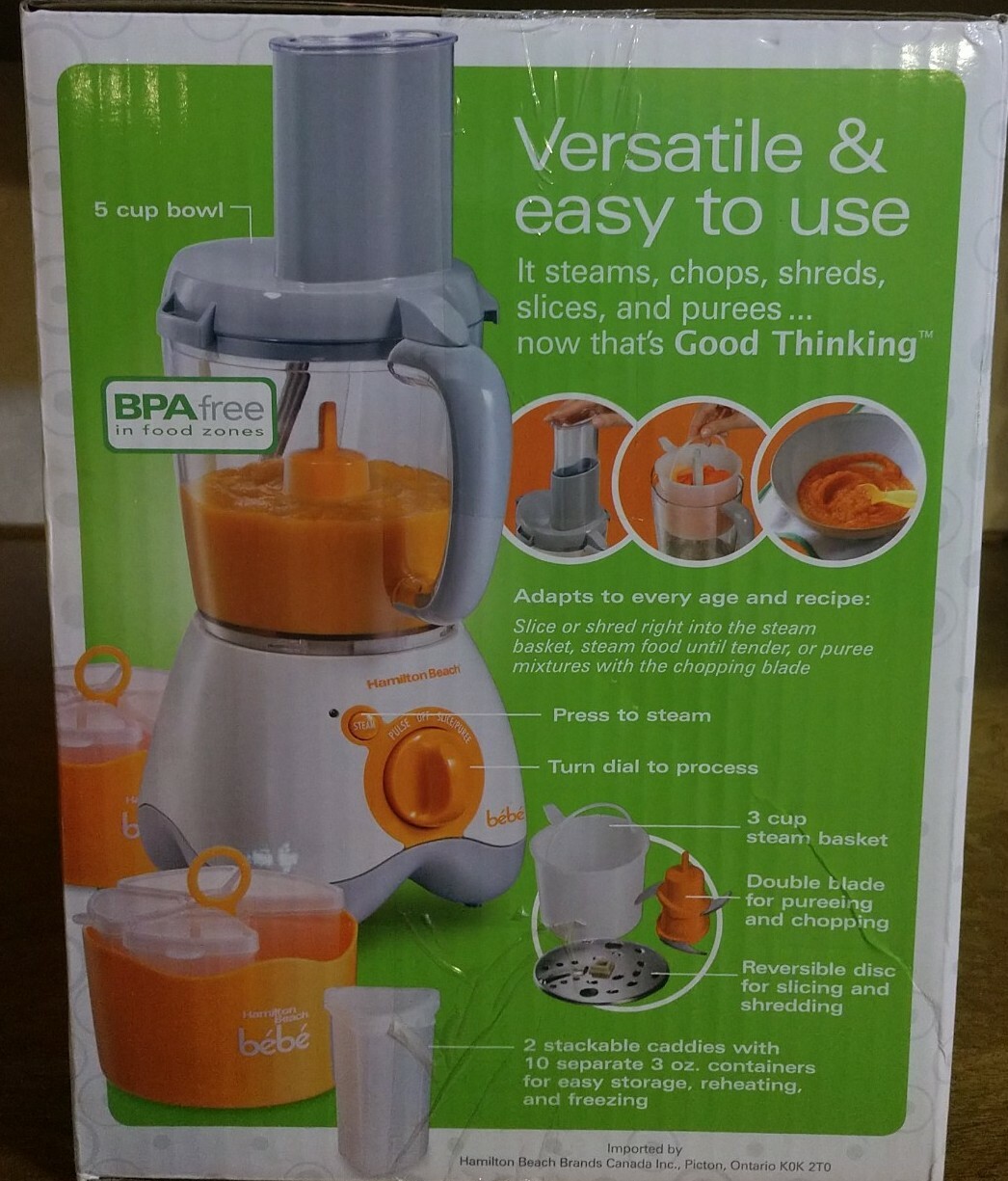 Baby Food Maker All in One – Food Processor 5 Cup – Hamilton Beach – STEAMS TOO