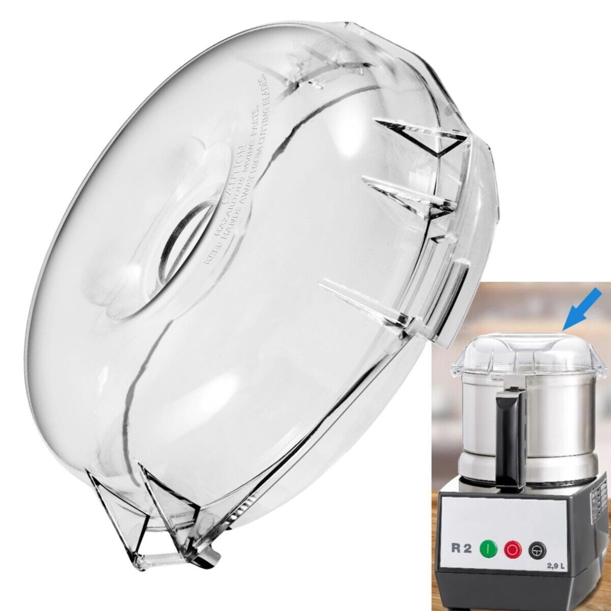 106458S Cutter Bowl Lid Fit for Robot Coupe R100B,R100BCLR,R101B,R2,R2B, R2 Dice