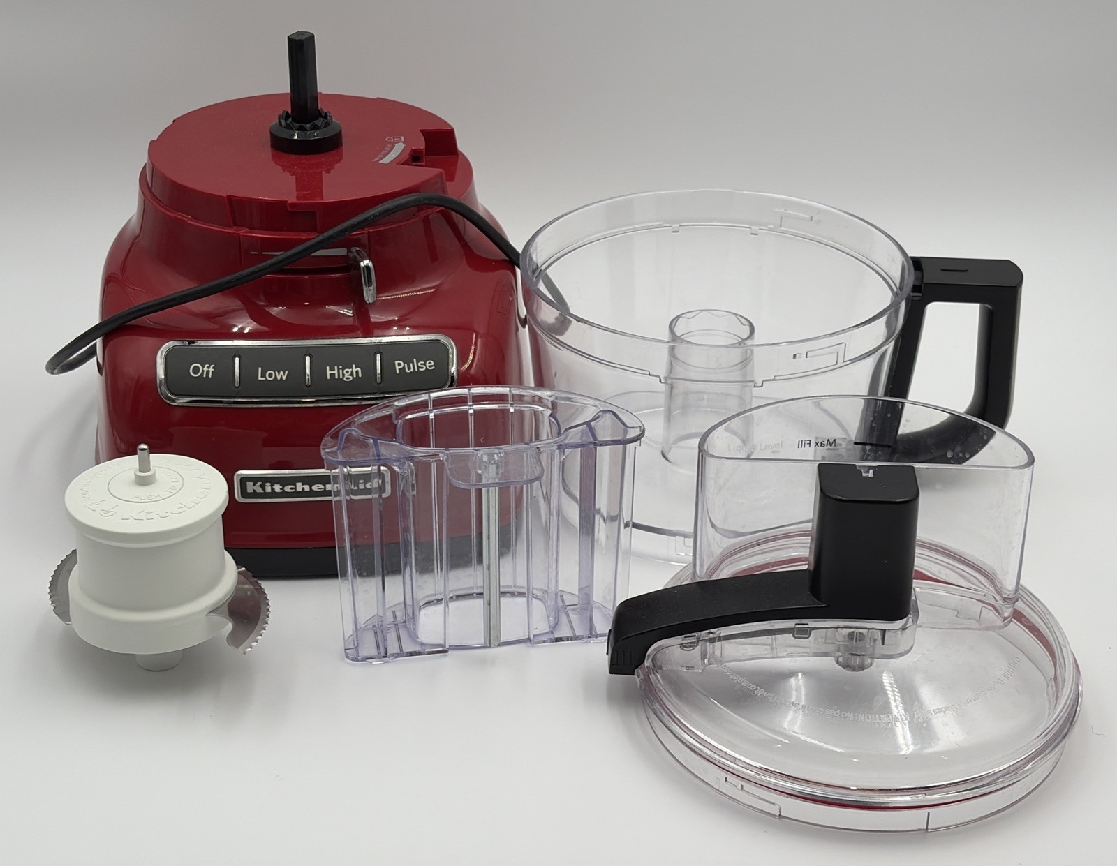 KitchenAid Food Processor 9 Cup Red One Blade Pusher Large Bowel Missing Pieces