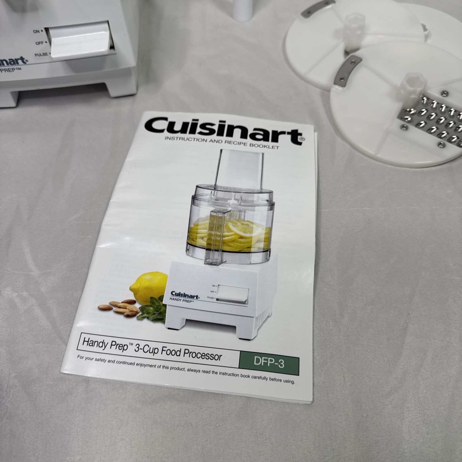 Cuisinart Handy Prep 3 Cup Food Processor DFP-3 T w/ Accessories Tested/Working