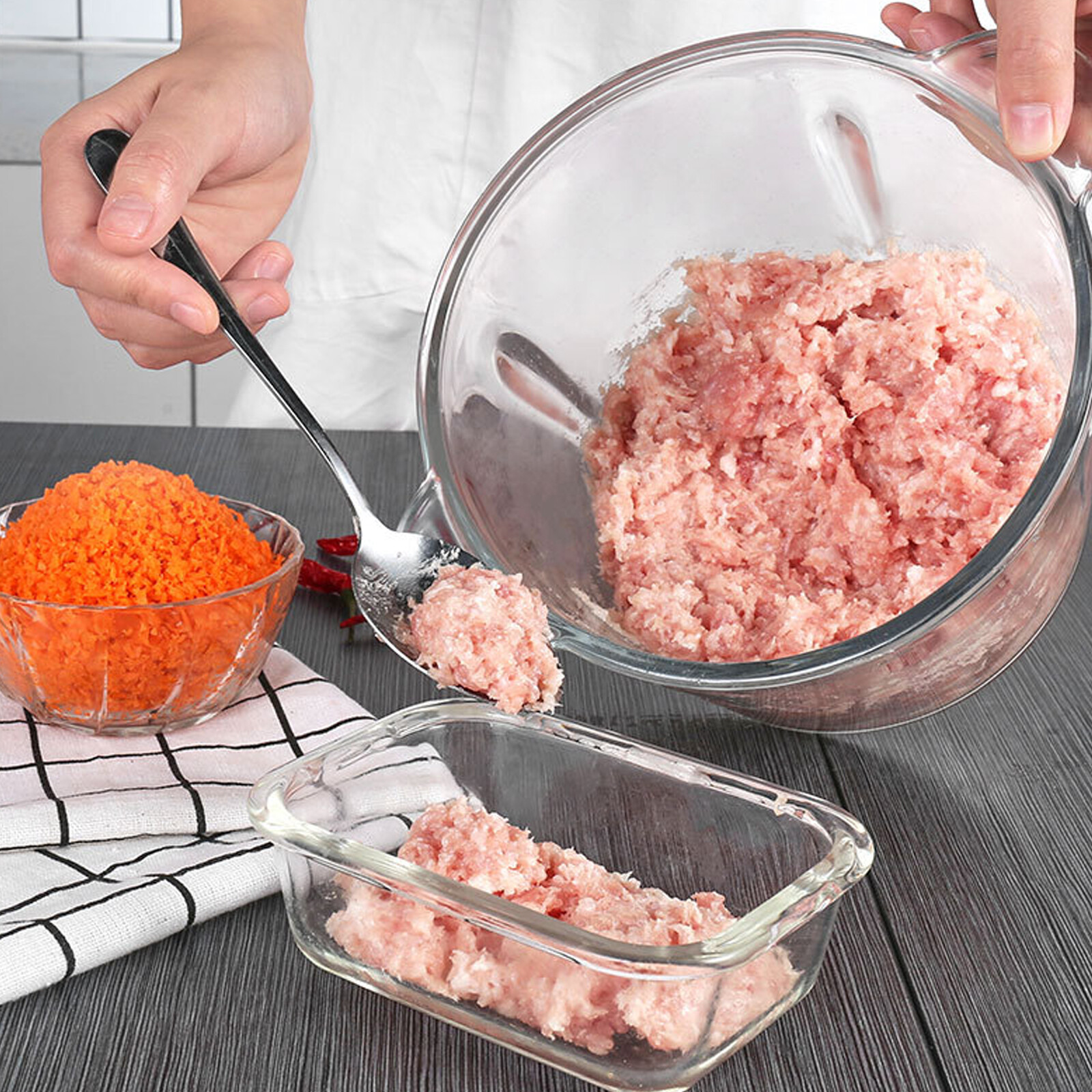 Electric Food Processors, 2L Food Chopper with Meat Grinder & Veggie Chopper