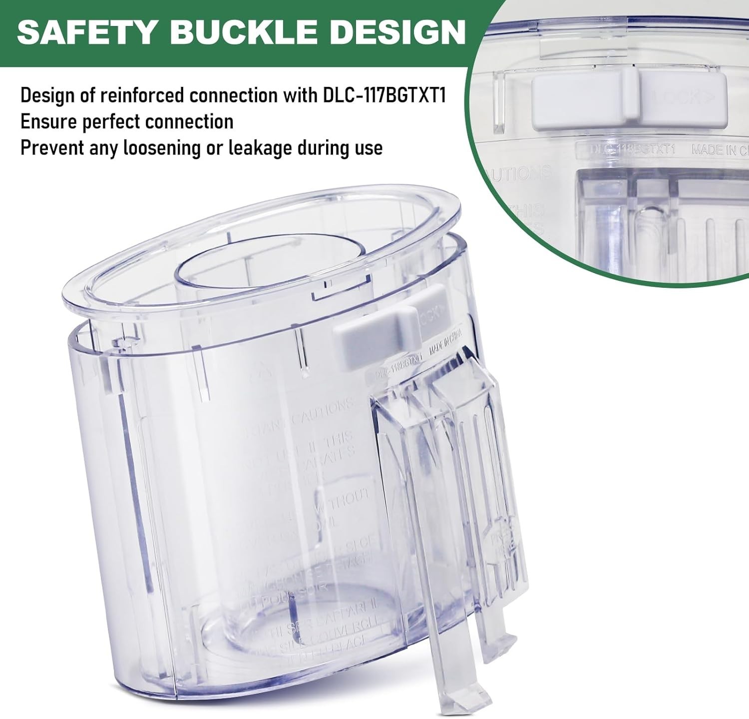 Pusher for Cuisinart 7-cup DLC-118BGTXT1 4 Locking Tabs DLC-117BGTXT-1