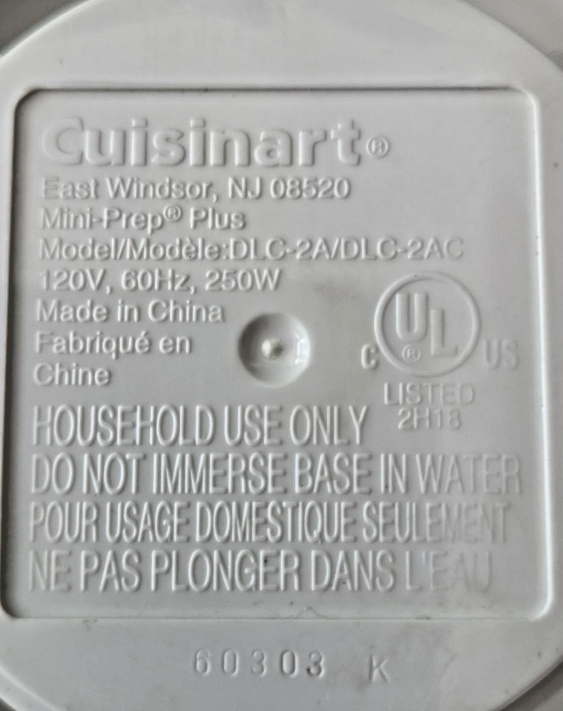Cuisinart MINI-PREP PLUS DLC-2A / DLC-2AC – Motor Base Only – White – SWEET ITEM