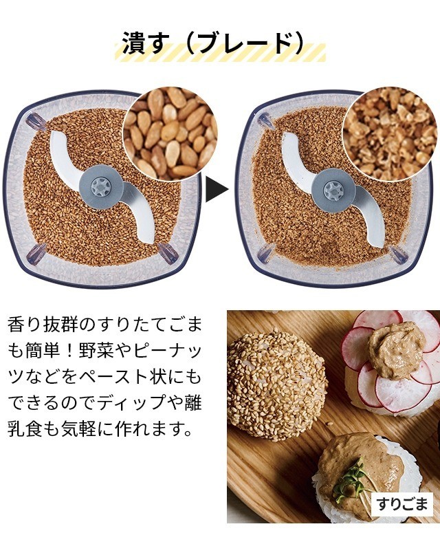 recolte Capsule Cutter Bonne Food Processor 500ml RCP-3 compact (100V 50/60Hz)