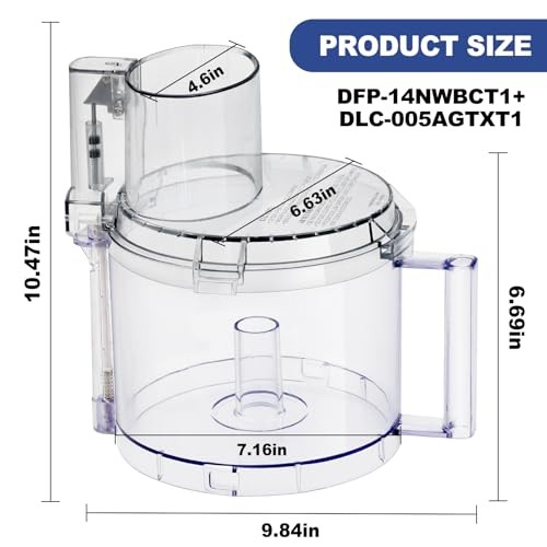 4 Locking Tabs DLC-005AGTXT1 Bowl and DFP-14NWBCT1X Cover 14-Cup Work Bowl Kits