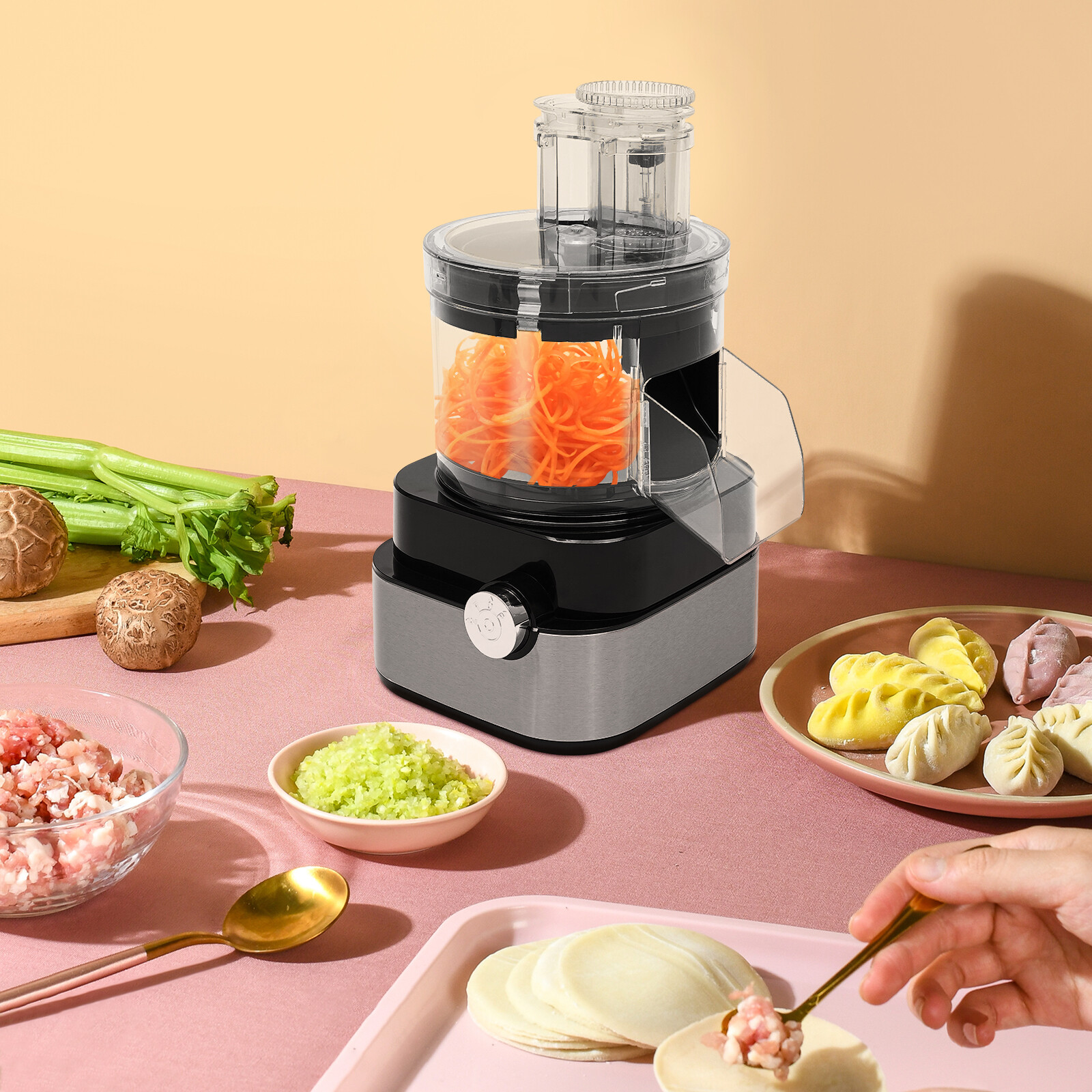 4 Discs Commercial Electric Vegetable Cutter Food Processor Vegetable Processor~