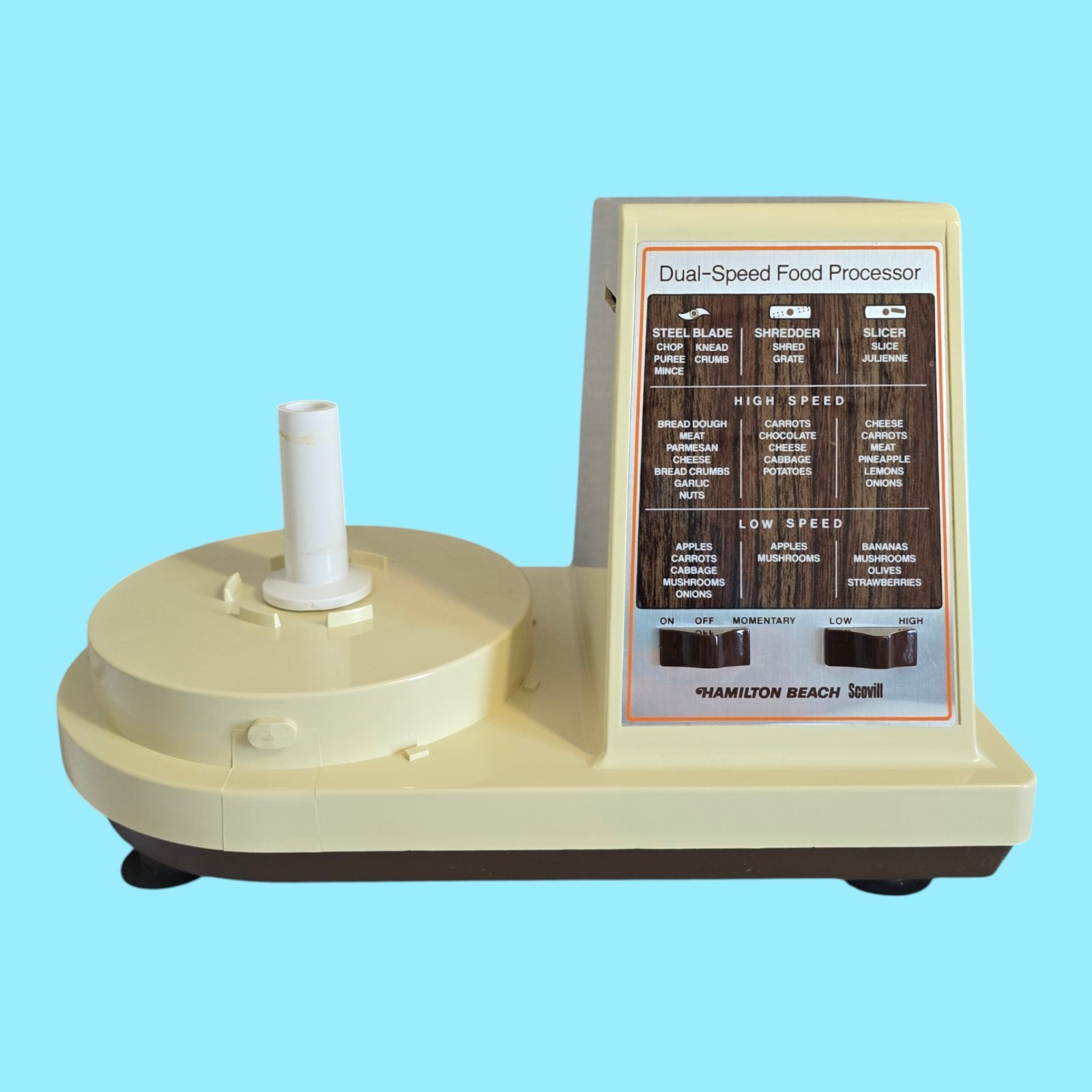 Hamilton Beach Scovill Dual Speed Food Processor 702-3 Beige TESTED & WORKING!