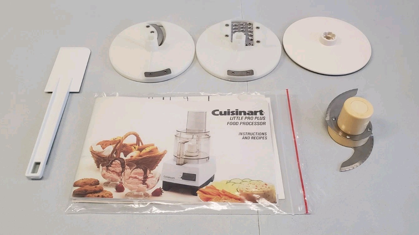 Cuisinart Little Pro Plus Food Processor Accessories Parts Lot Manual Discs
